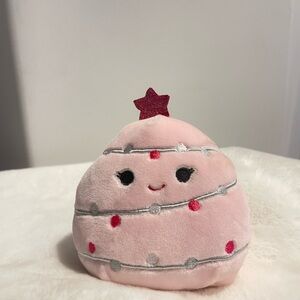 💚4 for$20 -Squishmallows Pink Plush Christmas Tree with Star 4” tag cut